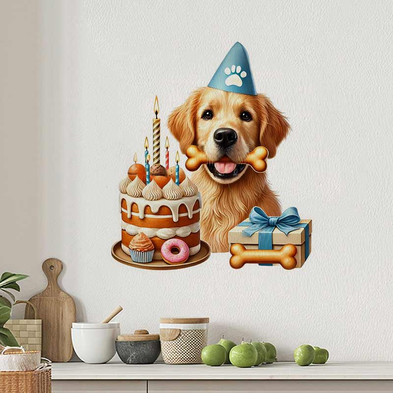 Happy Birthday Golden Retrieve - огляд і ціна Pvc Panel Background