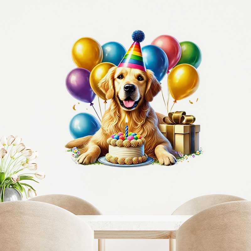 Happy Birthday Golden Retrieve - огляд і ціна Pvc Panel Background